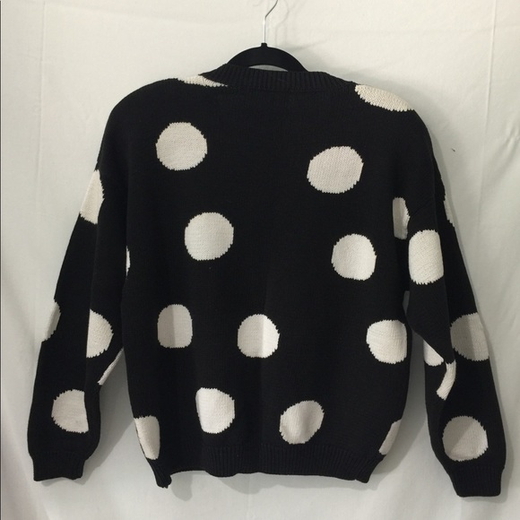 Funsport🌷Blk/White Cotton  Button Up Sweater Sz S - Picture 2 of 5